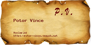 Potor Vince névjegykártya